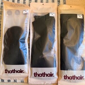 ThatHair - 16' + 14' Mochachino Brown Wavy (1) and Straight (2) Halo extensions